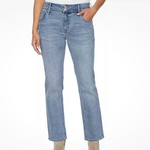 Hudson Midrise Straight Jean Icy Blue Size 12 Casual Denim button back pocket